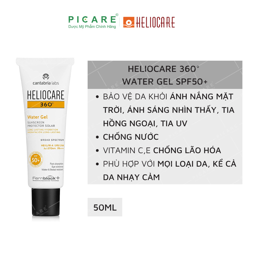 Kem Chống Nắng Bảo Vệ Da Chống Lão Hóa Heliocare Water Gel SPF50 50ml