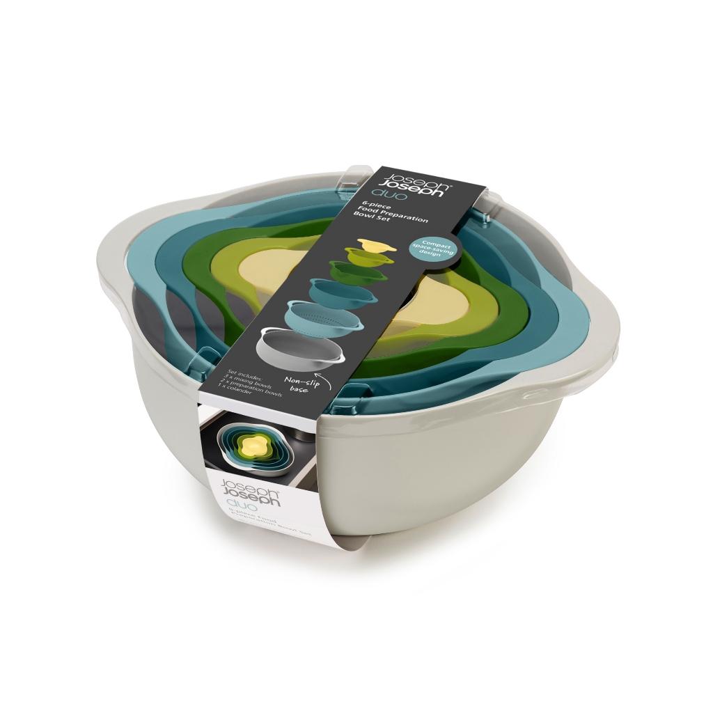 Bộ 6 tô sơ chế thực phẩm xếp chồng tiện lợi Joseph Joseph Duo (Opal) - 006230