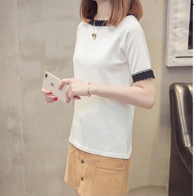 Áo kiểu dệt kim phối ren dưới 60kgs AN21