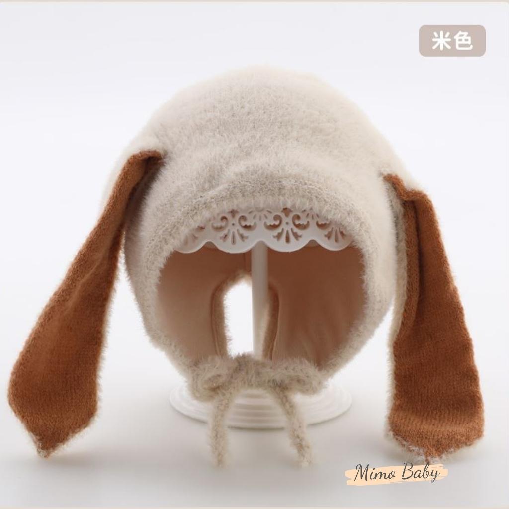 Mũ len lông tai thỏ, nón mùa đông dễ thương cho bé ML199 Mimo Baby