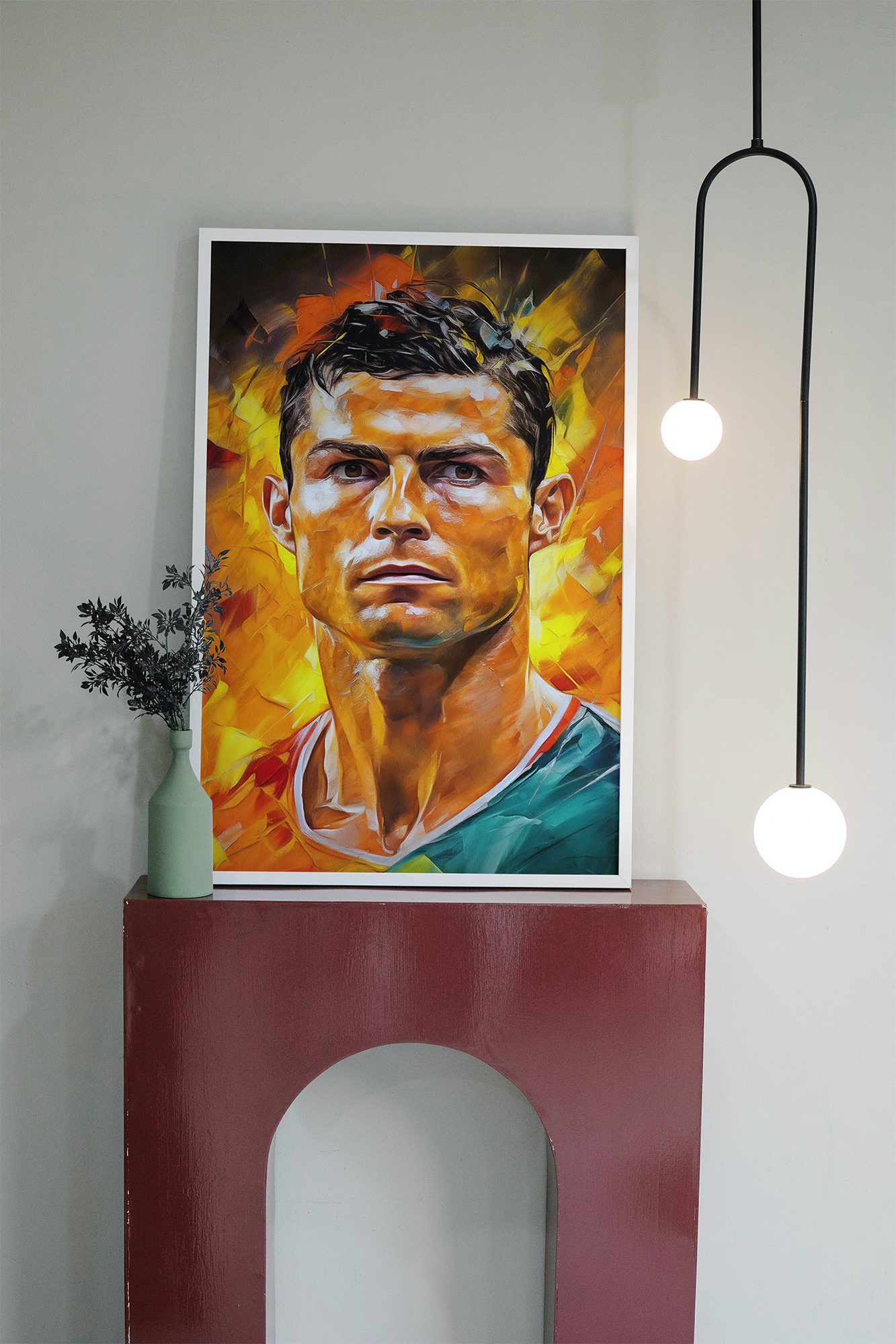 Tranh nghệ thuật chân dung cầu thủ Cristiano Ronaldo - Tranh canvas (STA_CR7_01) - Quà tặng cho tâm