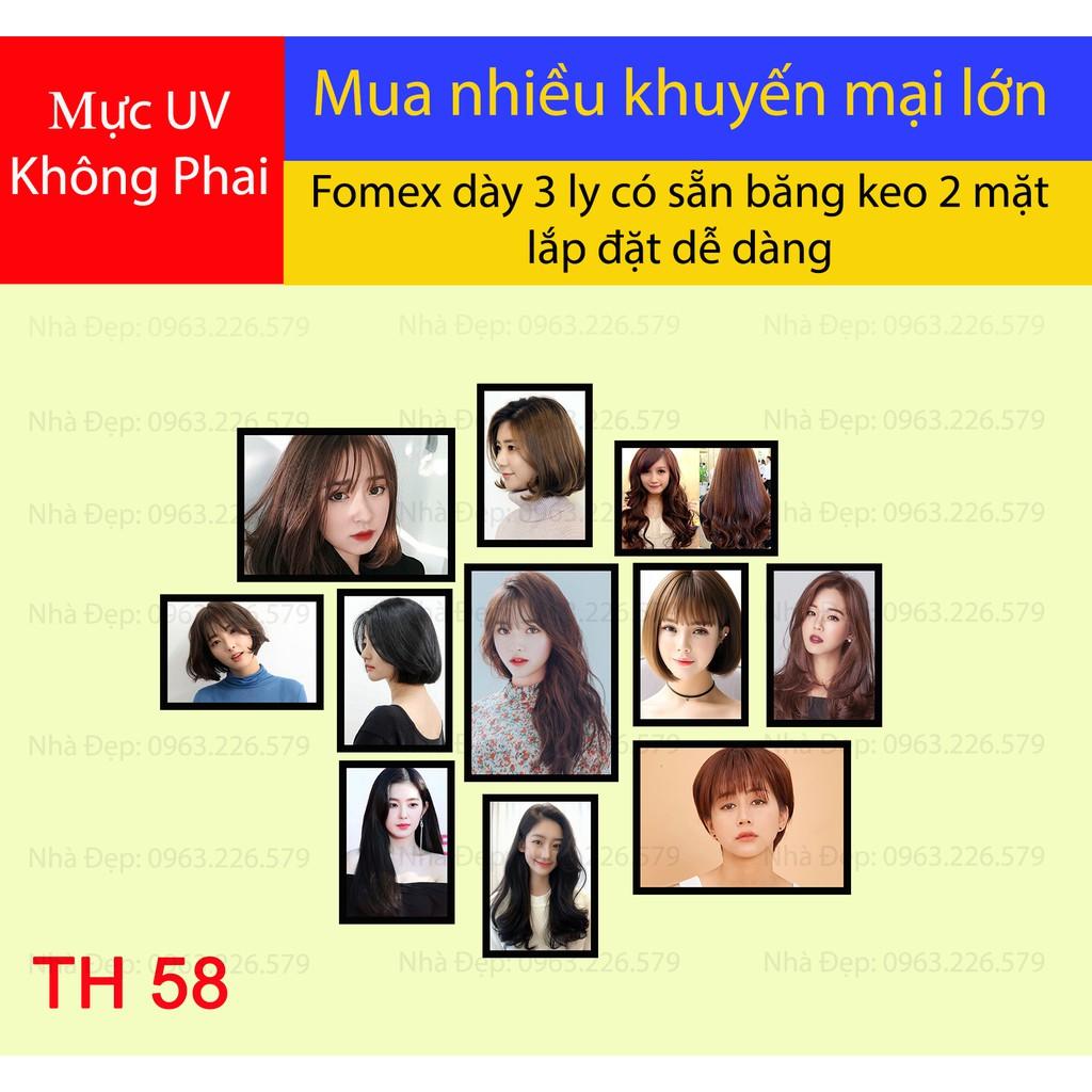 Bộ tranh FOMEX dán tường 11 tấm tiệm cắt tóc nữ. Mã TH58