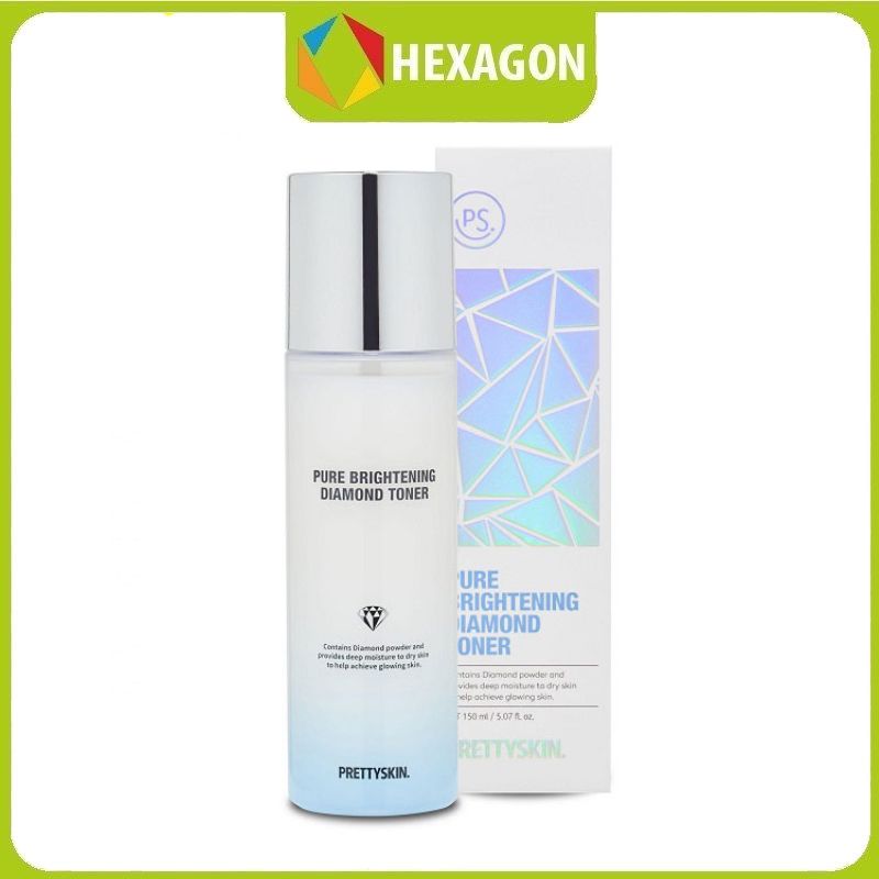 Nước hoa hồng Pretty Skin Pure Brightening Diamond Toner 150ml - dưỡng ẩm, giúp cân bằng lượng nước và dầu cho da