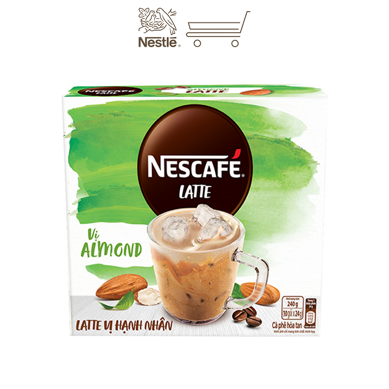 Combo 2 hộp cà phê hòa tan Nescafé Latte sữa hạt vị hạnh nhân (Hộp 10 gói x 24g)