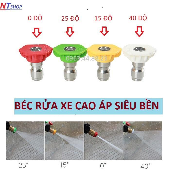 Đầu béc các góc gắn súng xịt rửa của máy rửa xe áp lực cao - Ren nối nhanh 1/4 inch