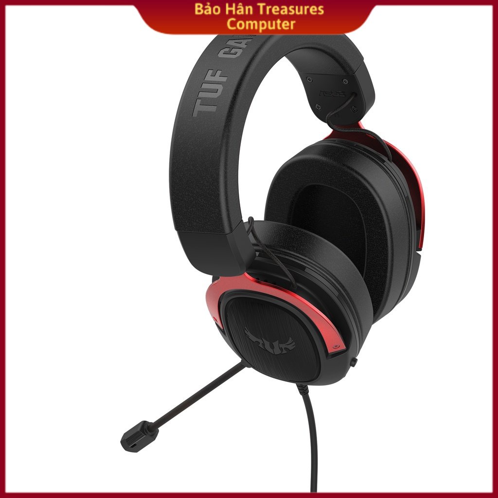 Tai nghe chụp tai Gaming Asus TUF H3 Đen Đỏ - Hàng Chính Hãng