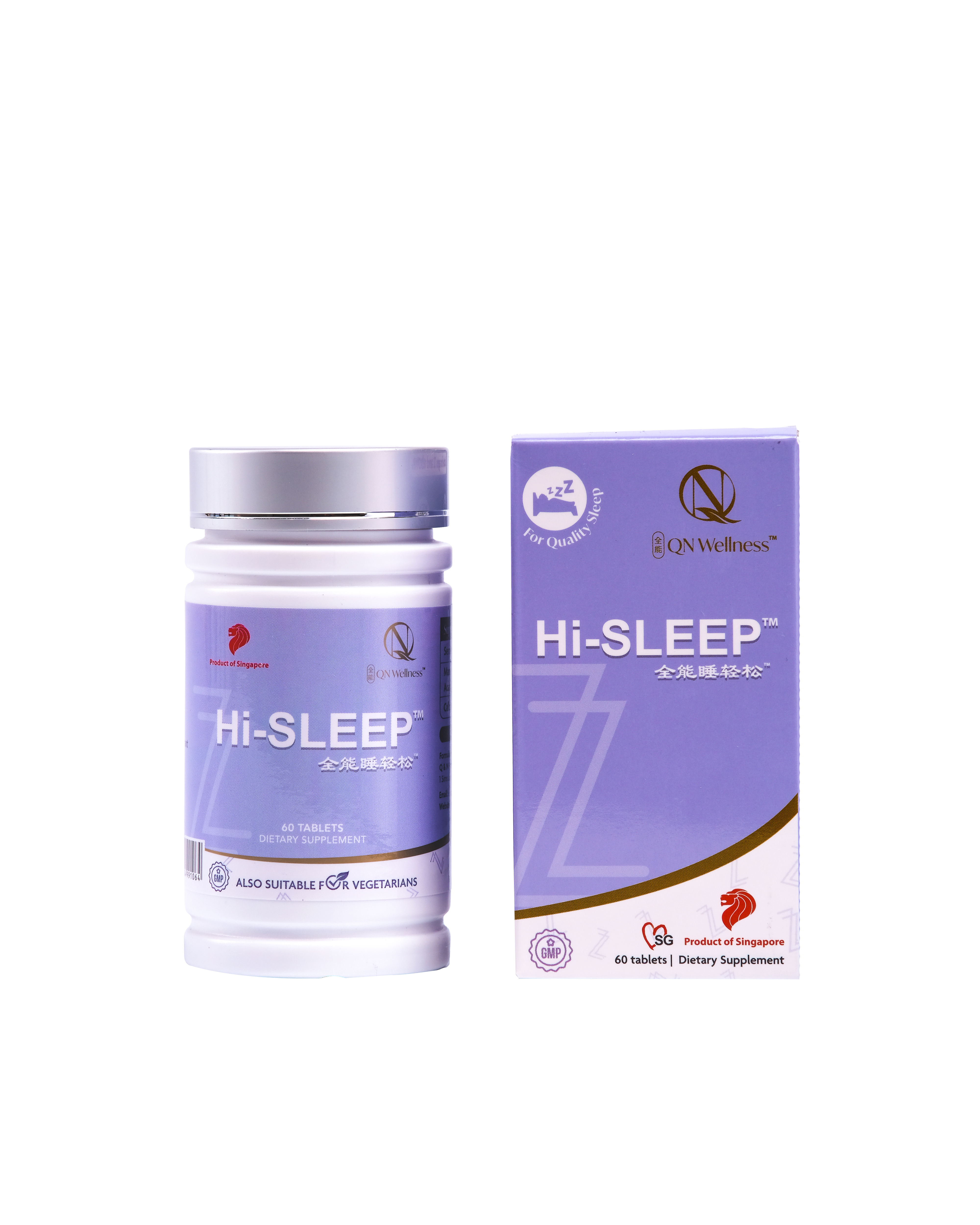 Viên Uống Hi-Sleep QN Wellness Giúp Trẻ Hóa Làn Da, Giải Tỏa Căng Thẳng, Cải Thiện Giấc Ngủ, Nâng Cao Sức Khỏe Thể Chất & Tinh Thần - Hộp 60 Viên