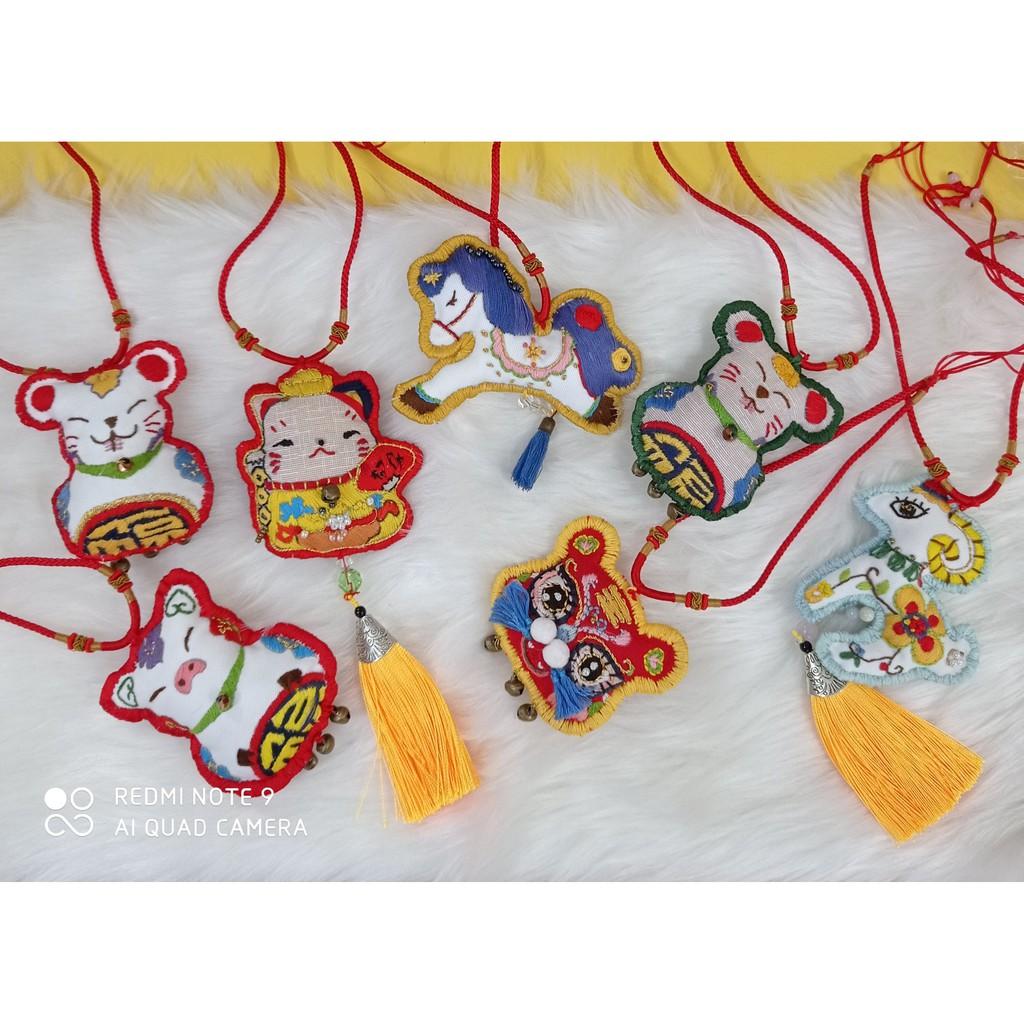 Túi thêu DIY nhà Na làm sẵn TÚI THƠM NGŨ HỔ PHÁT TÀI - TRÂU ĐẠI CA - TỲ HƯƠU - Nana Shop Handmade