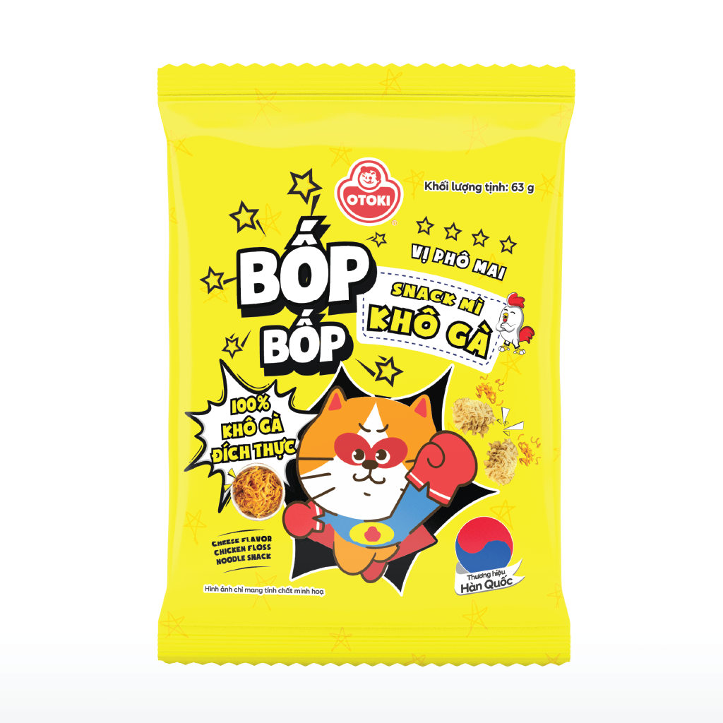 Snack Mì Khô Gà Bốp Bốp vị phô mai Ottogi 63g