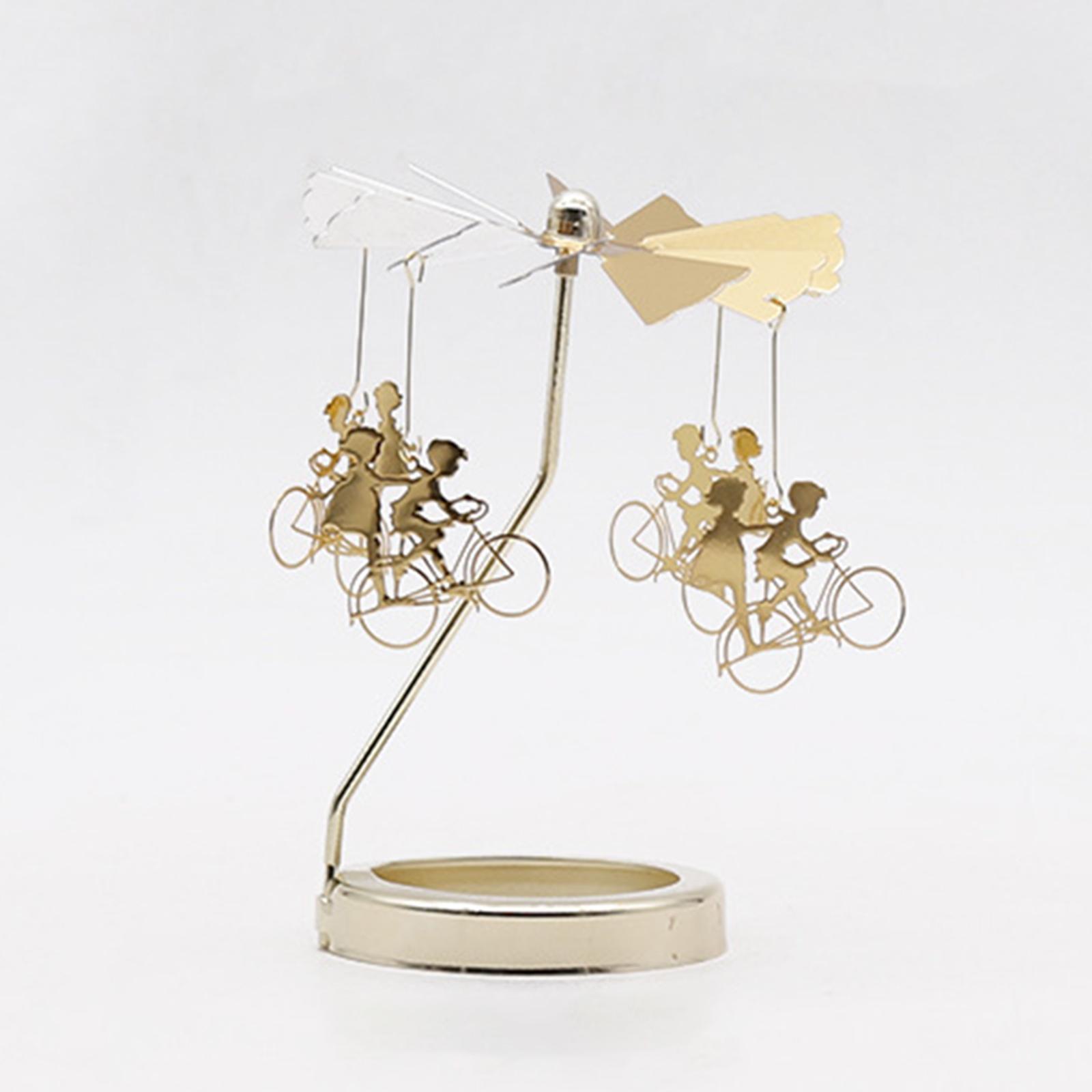 2x Rotating Candlestick Metal Rotating Tea Light Candle Holder for Party