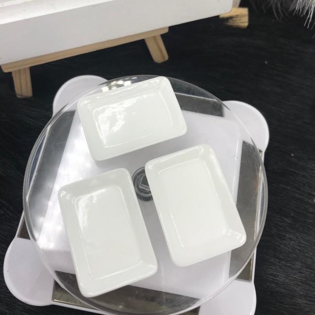 Set 3 dĩa tô mini trang trí nhà búp bê. Đĩa đựng đồ ăn mini. Dĩa mini. Miniature dollhouse.