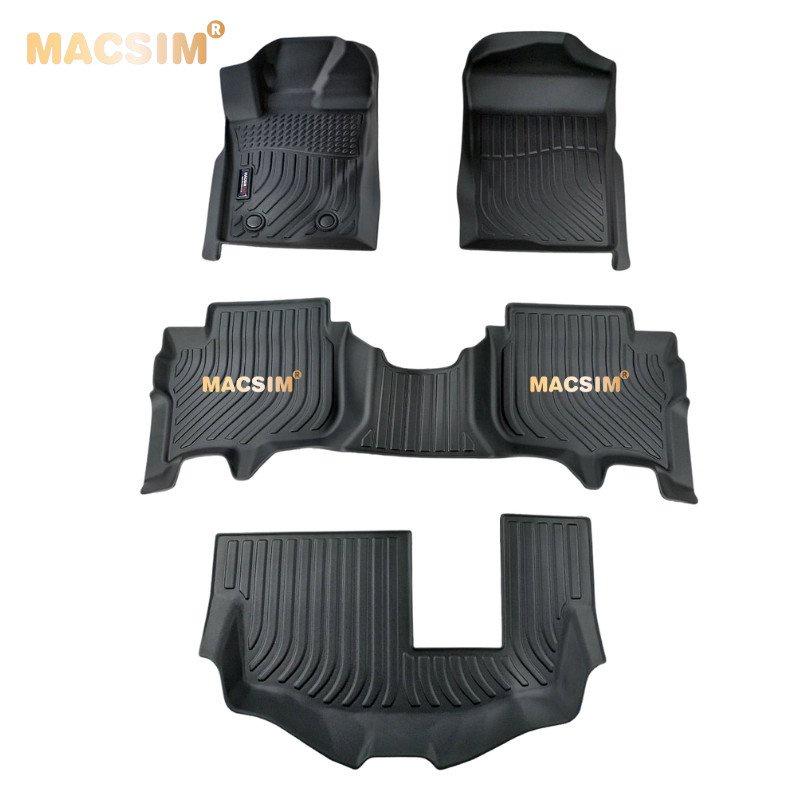 Thảm lót sàn xe ô tô Ford Everest 2016+ Nhãn hiệu Macsim chất liệu nhựa TPV cao cấp màu be, đen