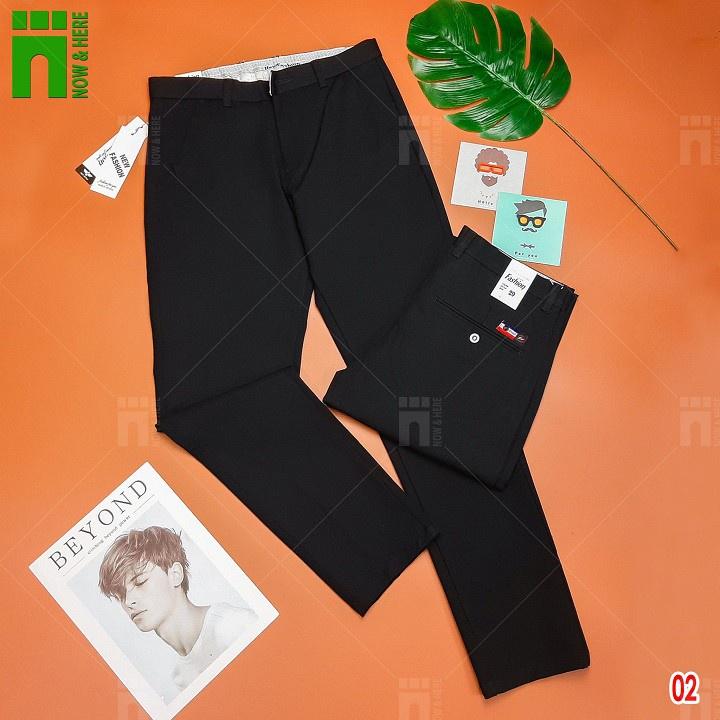 Quần tây nam MÀU ĐEN, dáng ÔM BODY, chất liệu CO GIÃN NHẸ - NH Kids Shop