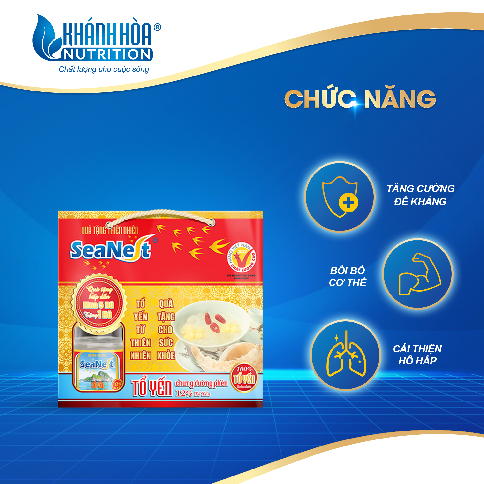 Block 5+1 Nước Tổ Yến 12% Chưng Đường Phèn Seanest Khánh Hòa Nutrition – Lọ 70ml x 6 lọ