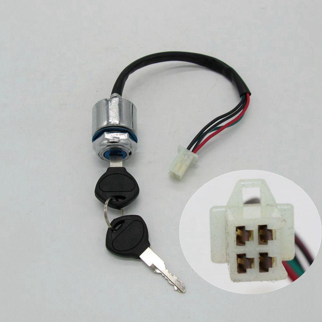 Motorcycle Aftermarket Carburetor 4 Wire Ignition Key & Key Kit