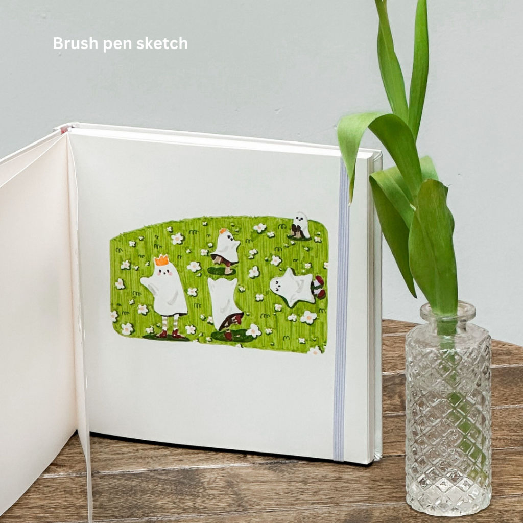 Sổ vẽ Sketchbook 190gsm sổ vẽ phác thảo khổ vuông chuyên vẽ inking doodle Crabit