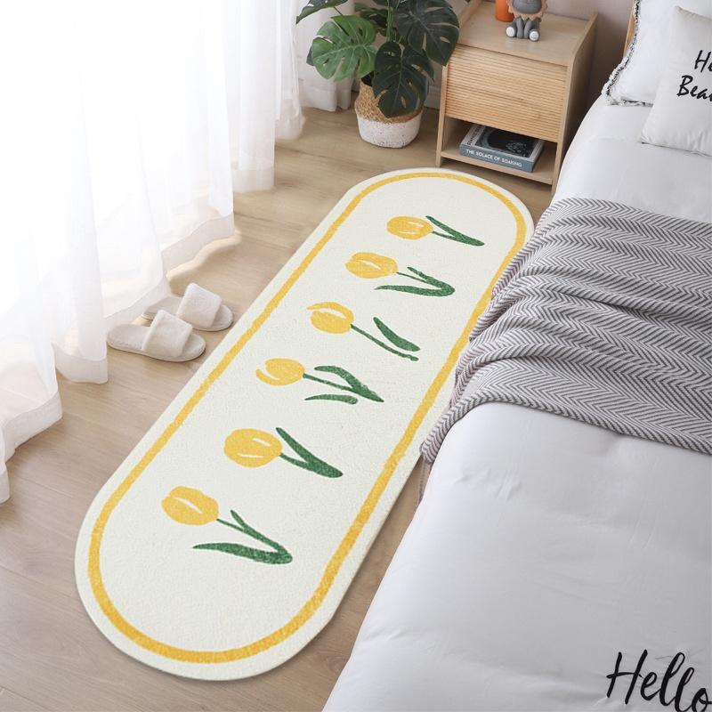 Thảm Trải Sàn Mềm Mại Chống Trượt Hình Hoa Dành Cho Trang Trí Nhà Cửa