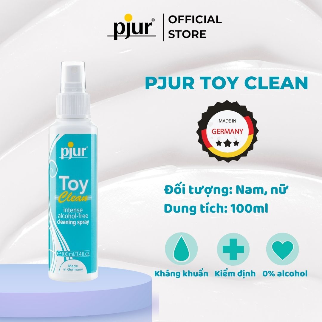 Xịt vệ sinh đồ chơi Pjur Toy Clean 100ml sạch sâu không chứa cồn không hương liệu tránh kích ứng gây mẫn cảm cho da