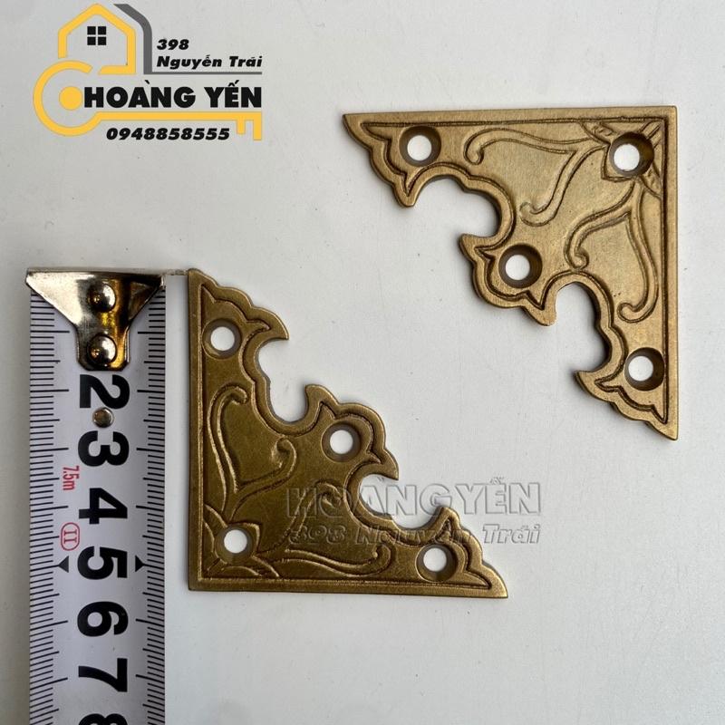 Ke đồng trang trí cửa, tủ, hộp gỗ sắt, Ke cửa, tủ bằng đồng thau G14