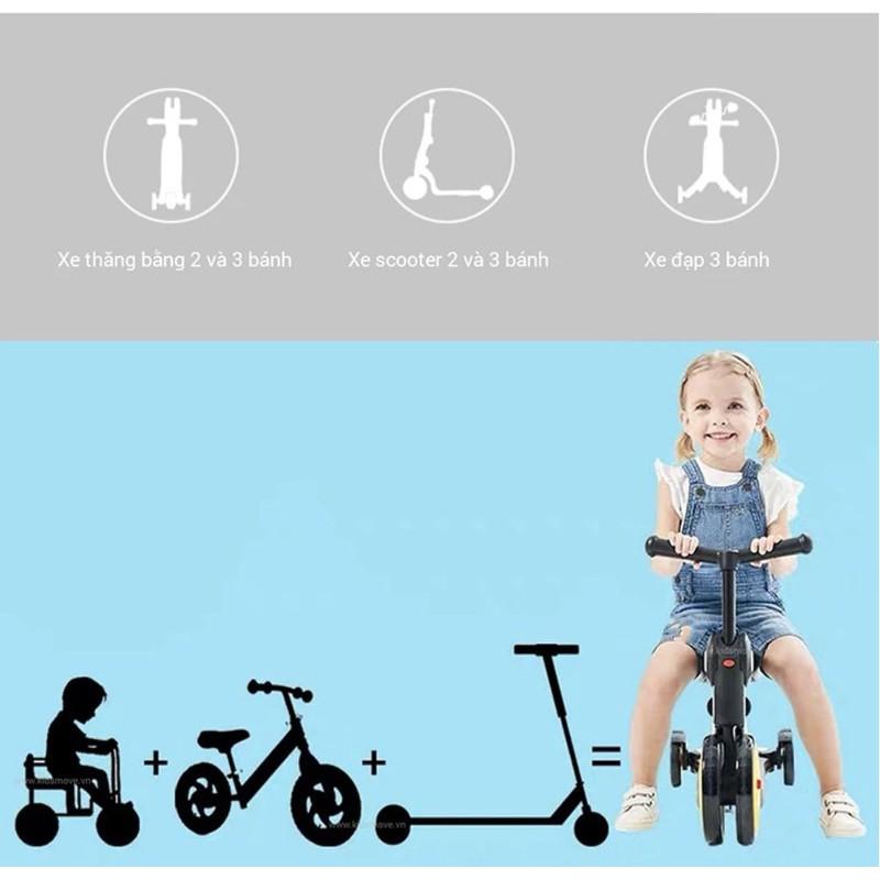 Xe scooter xếp gọn 5in1 đa năng FREEKIDS Version 2020 kèm tay đẩy