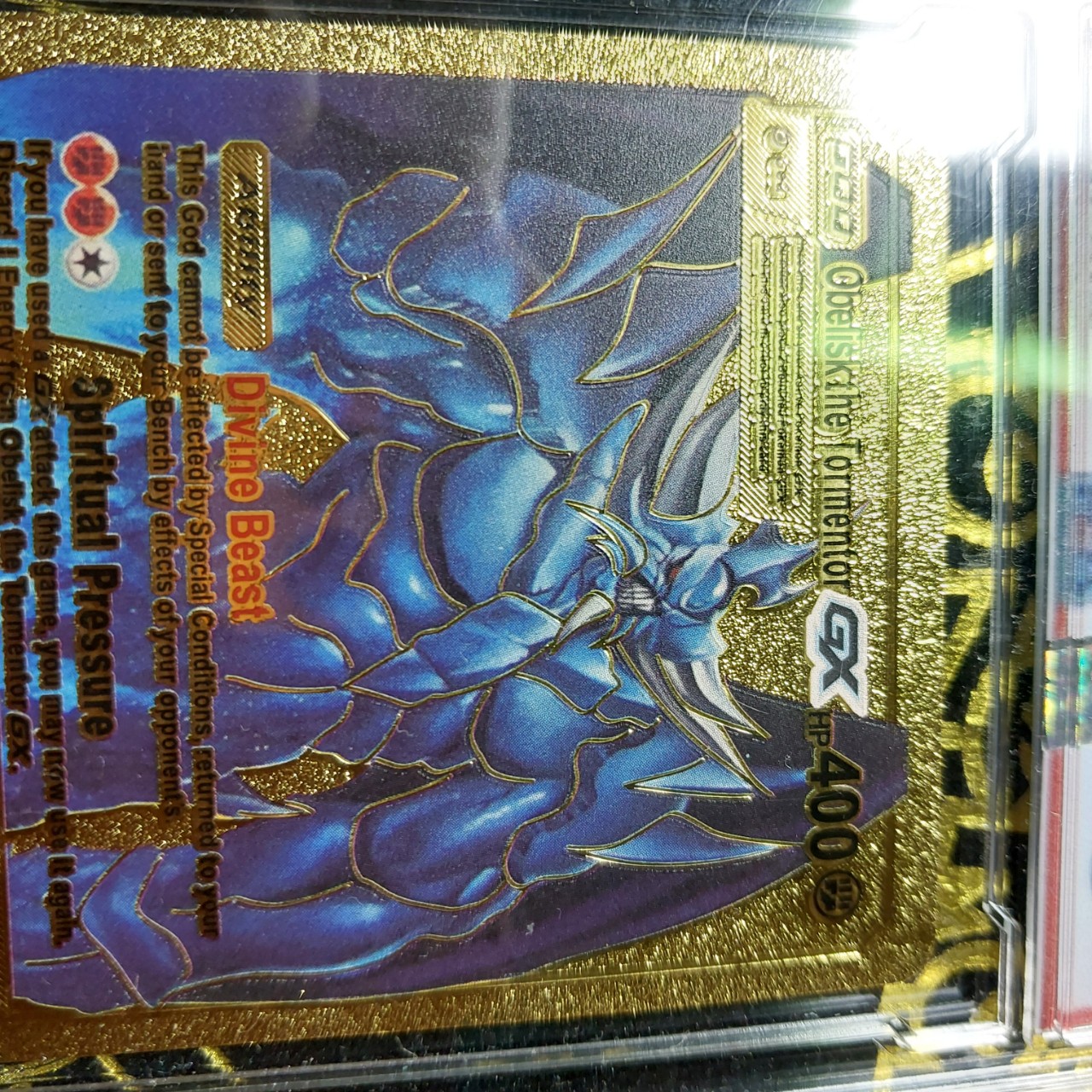 Oboliskthe Tormentor GX thẻ pokemon kỹ niệm Yugioh nhôm mạ vàng thần sực mạnh kỹ niệm Tặng kèm bảo vệ thẻ 1459 d24 1-4