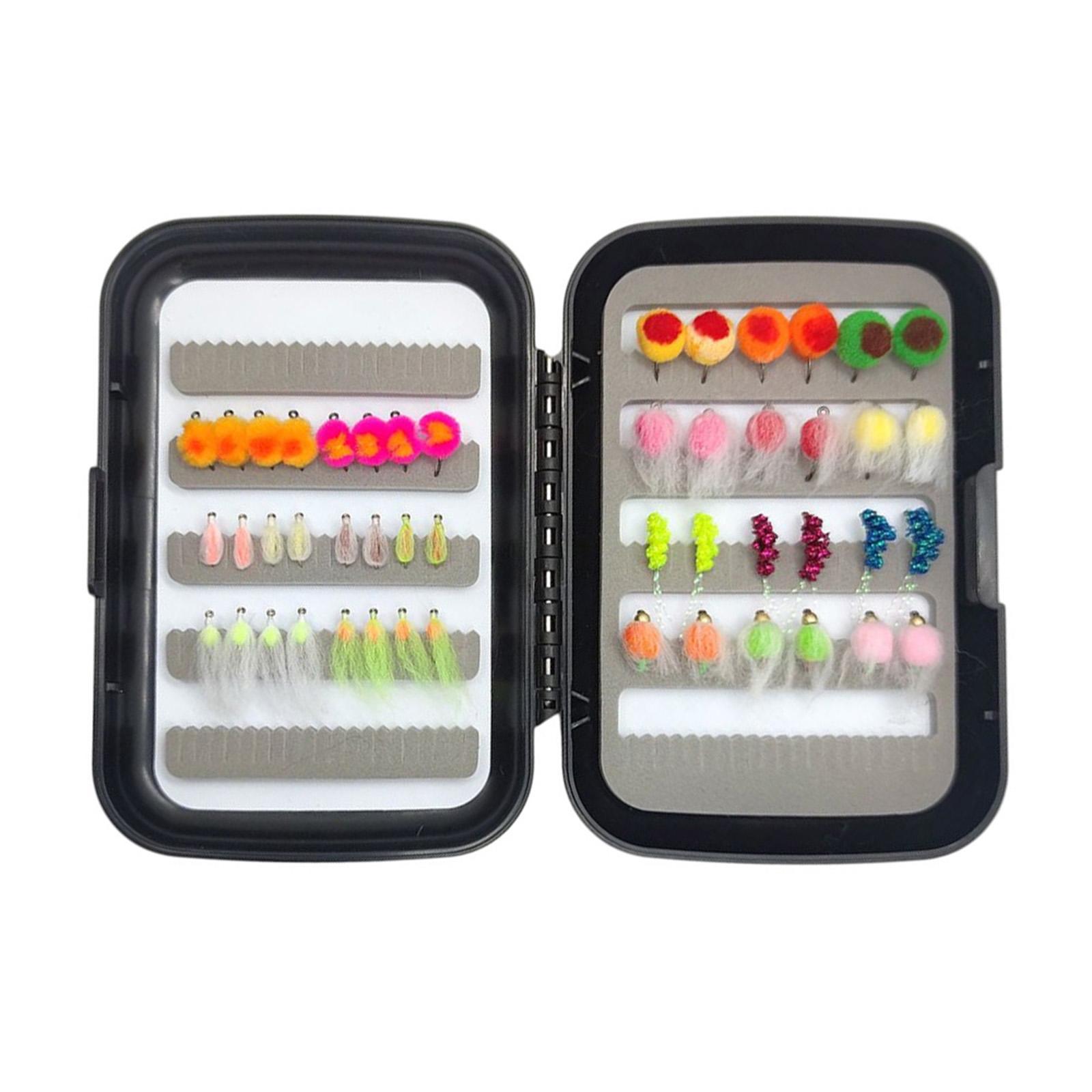 / Fishing Flies Kit Fly Assortment Trout Bass Nymphs Streamers 48