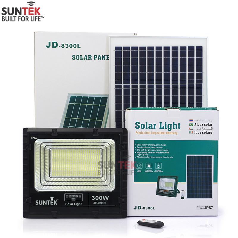 Đèn Pha Năng Lượng Mặt Trời SUNTEK LED Solar Light JD-8300 300W - Hàng Chính Hãng - Bảo hành 3 năm 1 đổi 1