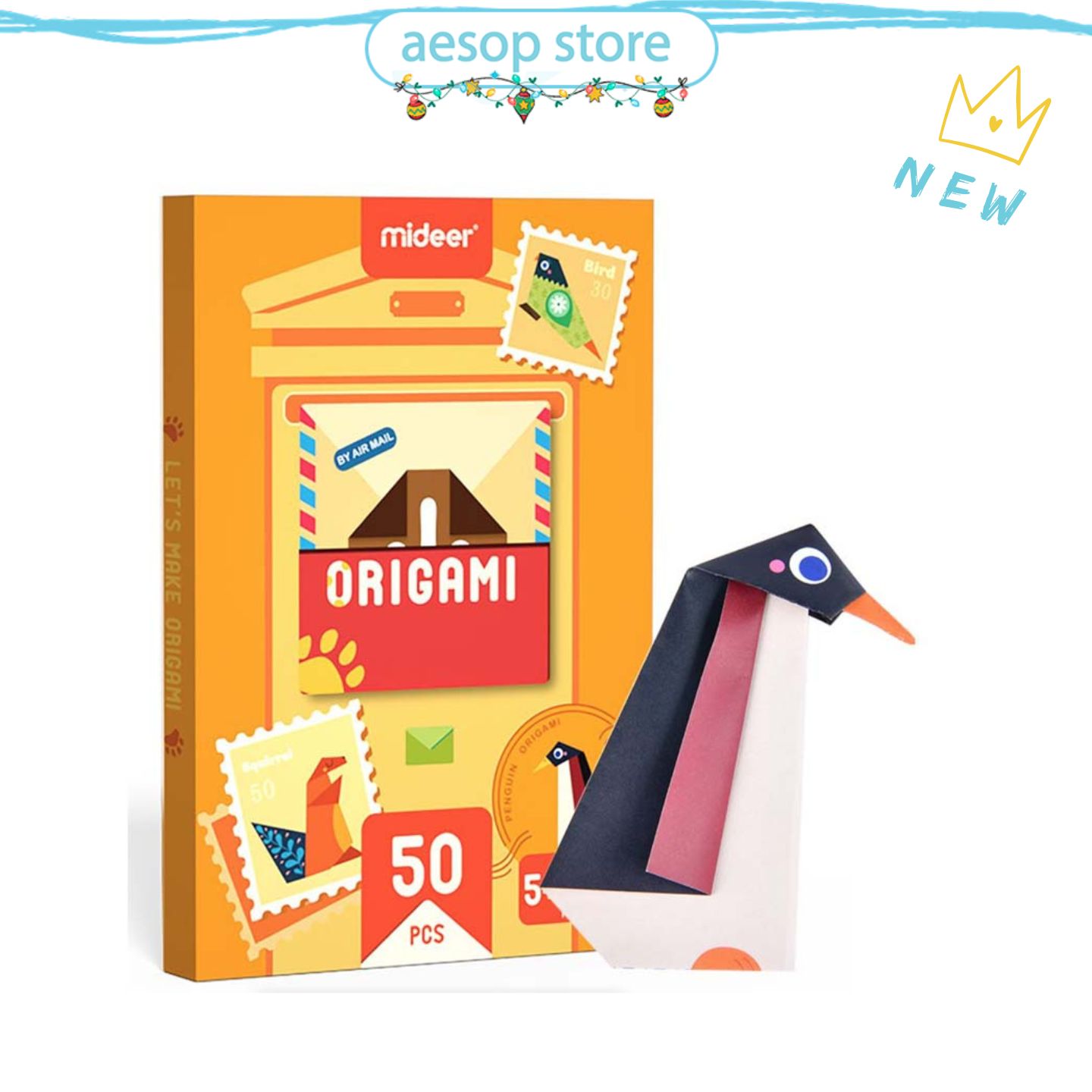 Đồ chơi thủ công bộ xếp giấy Origami 50 tờ - Level 3 Mideer MD2029