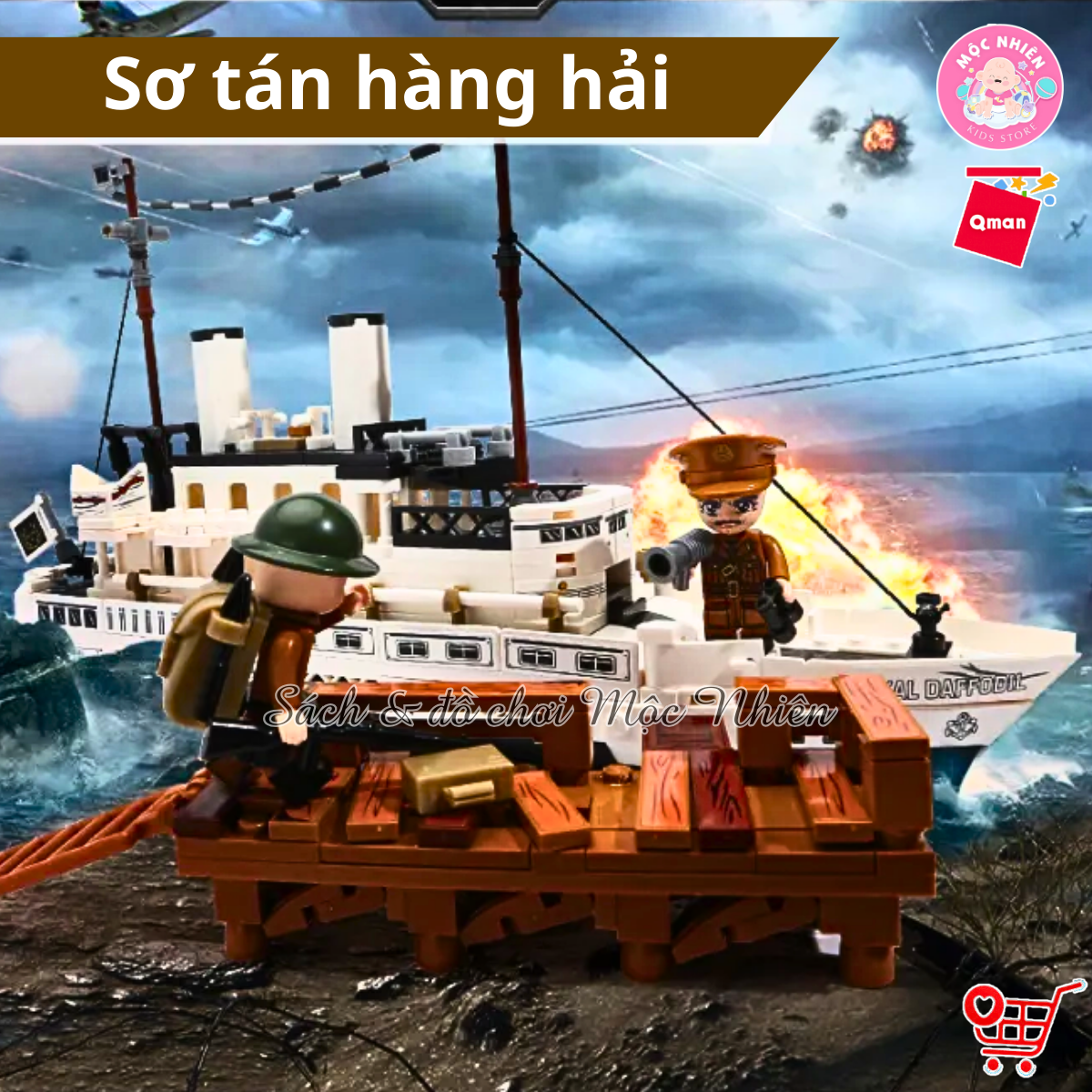 Đồ chơi xếp hình, lắp ráp Qman 21025 - Sơ tán hàng hải (455 chi tiết)