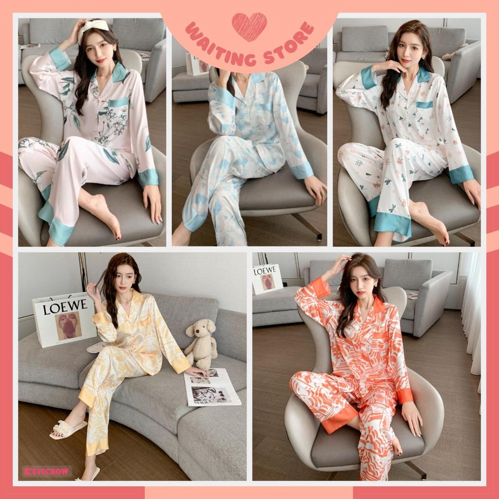 Pijama Lụa - Đồ Bộ Nữ Dài Tay Cao Cấp Nhiều Mẫu Họa Tiết Đẹp DDLP13