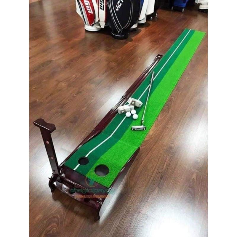 Thảm tập golf phối gỗ và nhựa - Gọn- đẹp