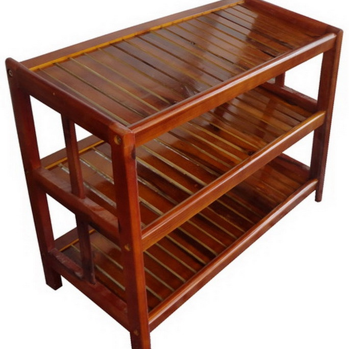 Kệ Giày Dép Gỗ Tự Nhiên 3 Tầng Rộng 80cm