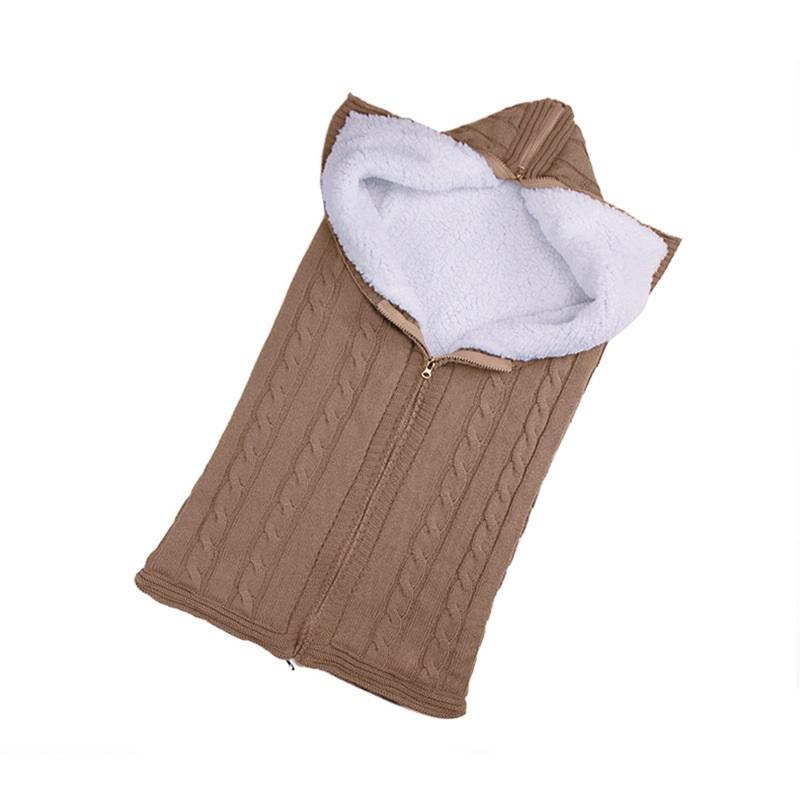 Túi Ngủ Cho Bé Đan Slaapzak Bao Da Mùa Đông Làm Dày Trẻ Em Sleepsack Footmuff Cho Xe Đẩy Dệt Kim Ngủ Tất SƠ SINH Swaddle