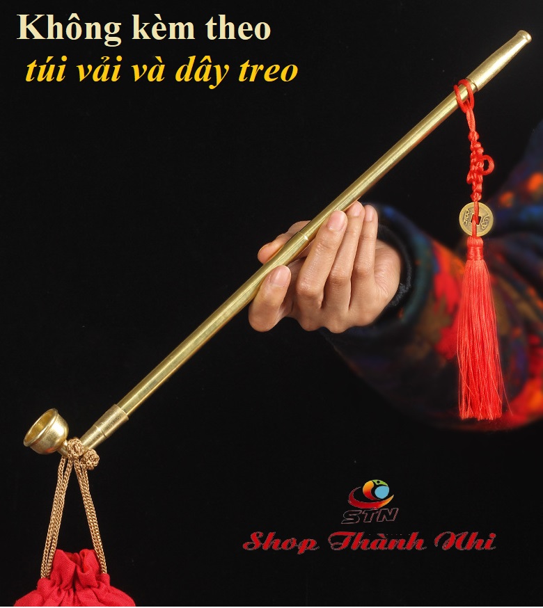 Tẩu thuốc dài hợp kim đồng Trung Hoa, kéo dài ra được đến 40 cm