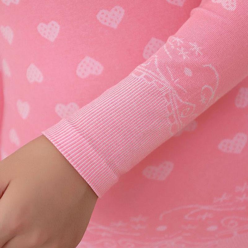 Quần Lót Sinh Nhiệt Không Đường May Cổ Tròn Nữ Cotton Ấm Dày Tất Quần Áo In Hình Long Johns Hình Bộ