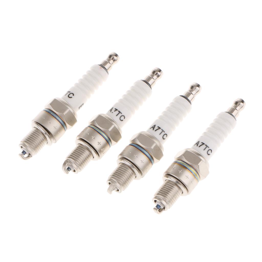 4 Miếng Bugi A7TC A7TJC 3 Điện Cực GY6 50-125cc Moped Xe Tay Ga ATV Quad