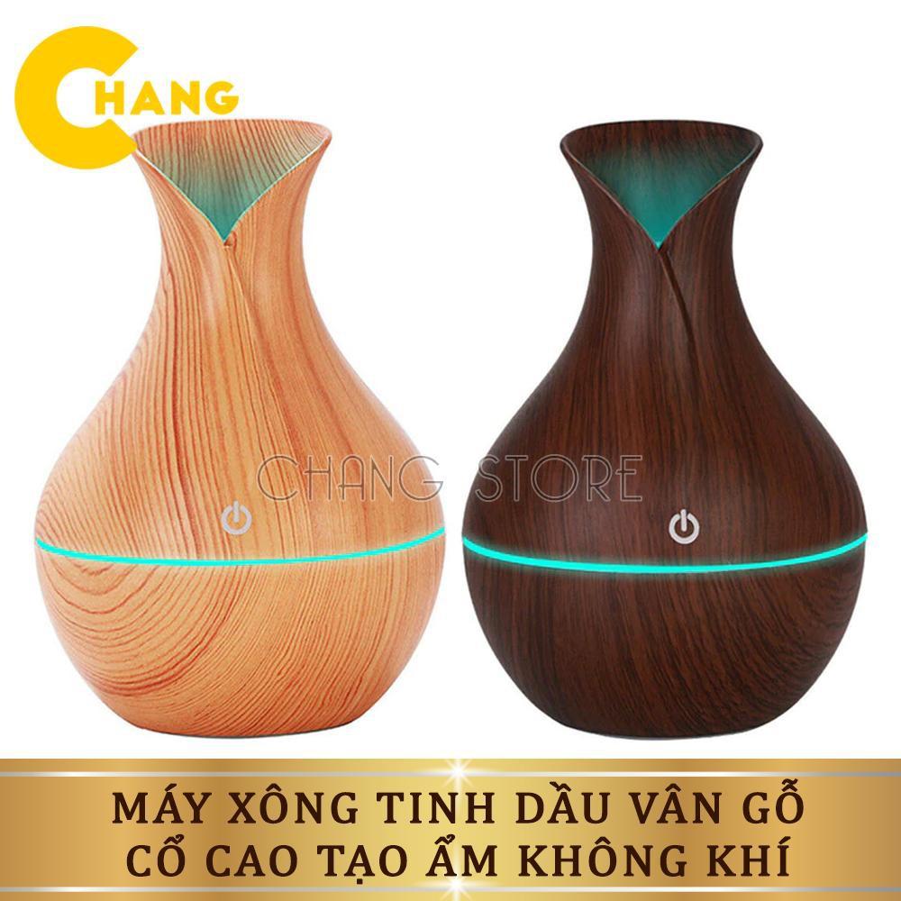 Máy Phun Sương Tạo Ẩm Vân Gỗ Cổ Cao, Khuếch Tán Tinh Dầu, Tạo Ẩm Không Khí