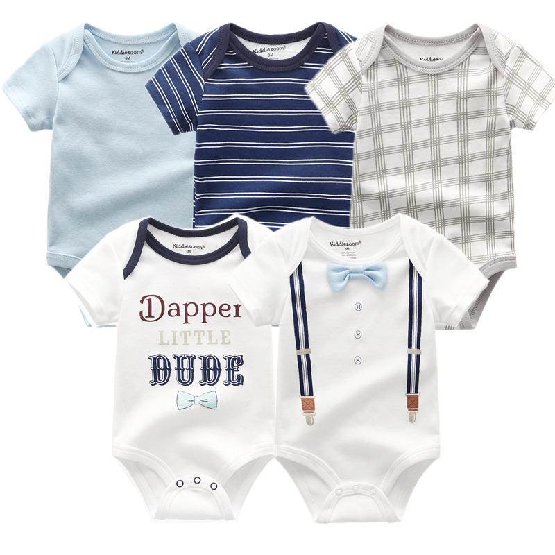 2021 Cho Bé Rompers 5 Hộp Infantil Áo Liền Quần Đùi Bé Trai & Bé Gái Quần Áo Mùa Hè Cao Cấp Sọc Sơ Sinh Ropa Bebe Quần Áo trang Phục