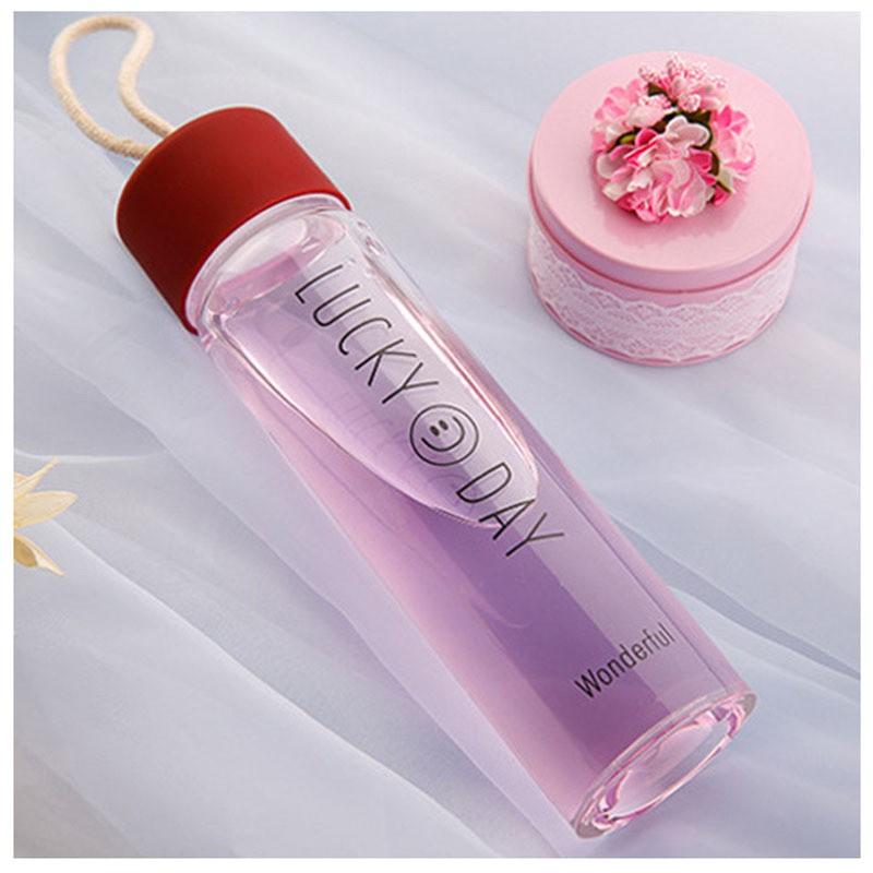 Bình nước thủy tinh Lucky day 360ml vô cùng cute