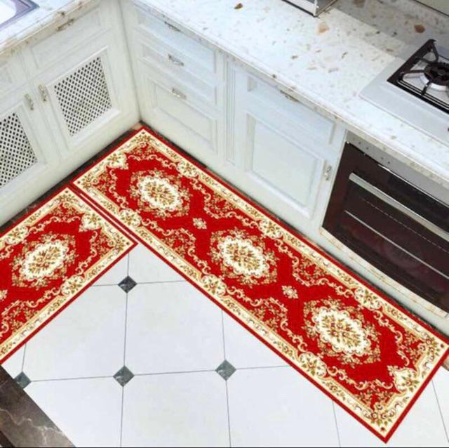 BỘ 2 MIẾNG THẢM NHÀ BẾP HOA VĂN HOẠ TIẾT GIAO NGẪU NHIÊN
