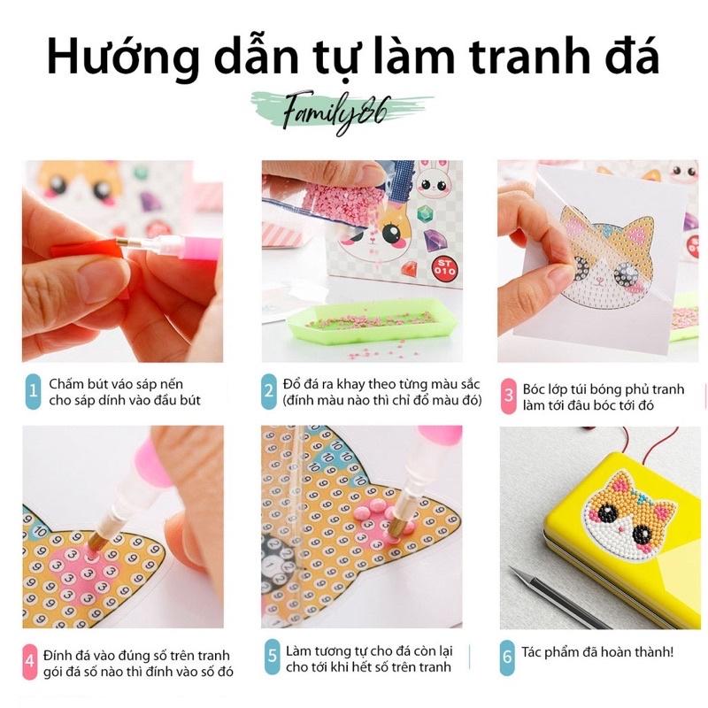 Bộ tranh đính đá 4 hình mini