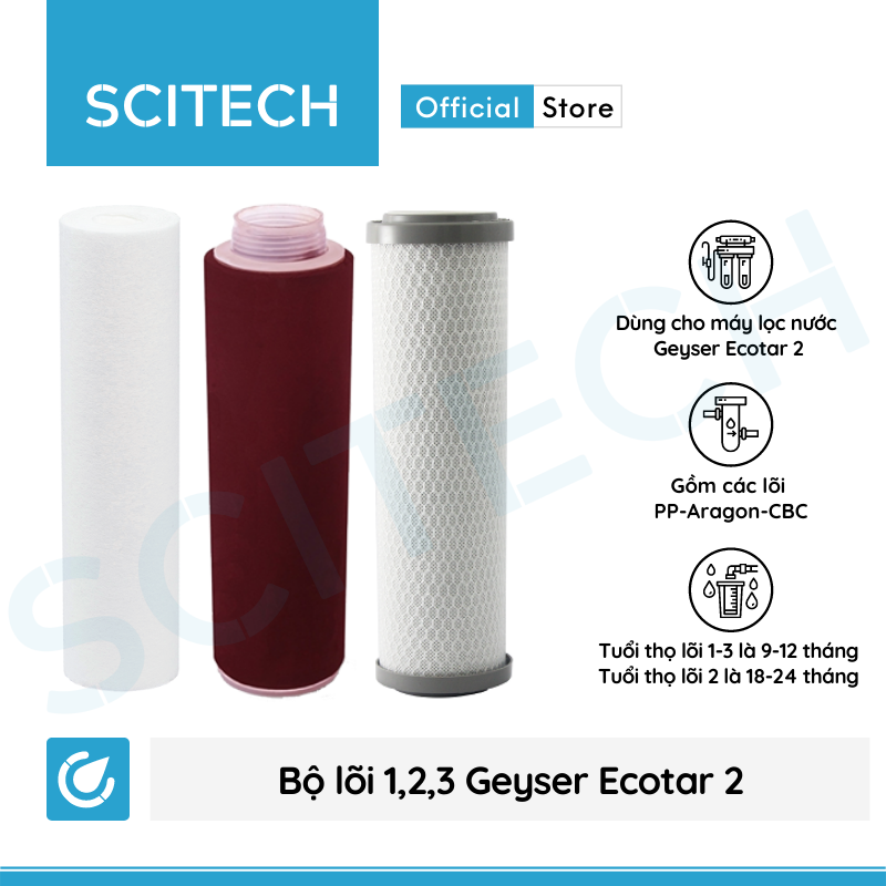 Máy lọc nước Nano Geyser Ecotar 2 kèm bộ đơn lọc thô 10 inch by Scitech - Hàng chính hãng