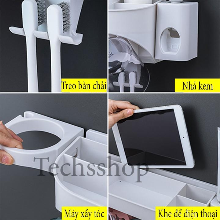 Kệ Để Bàn Chải Kem Đánh Răng Máy Xấy Tóc 5In1 Renai Ra-852B - Kệ Nhả Kem Nhà Tắm Loại 3 cốc, Loại 4 cốc