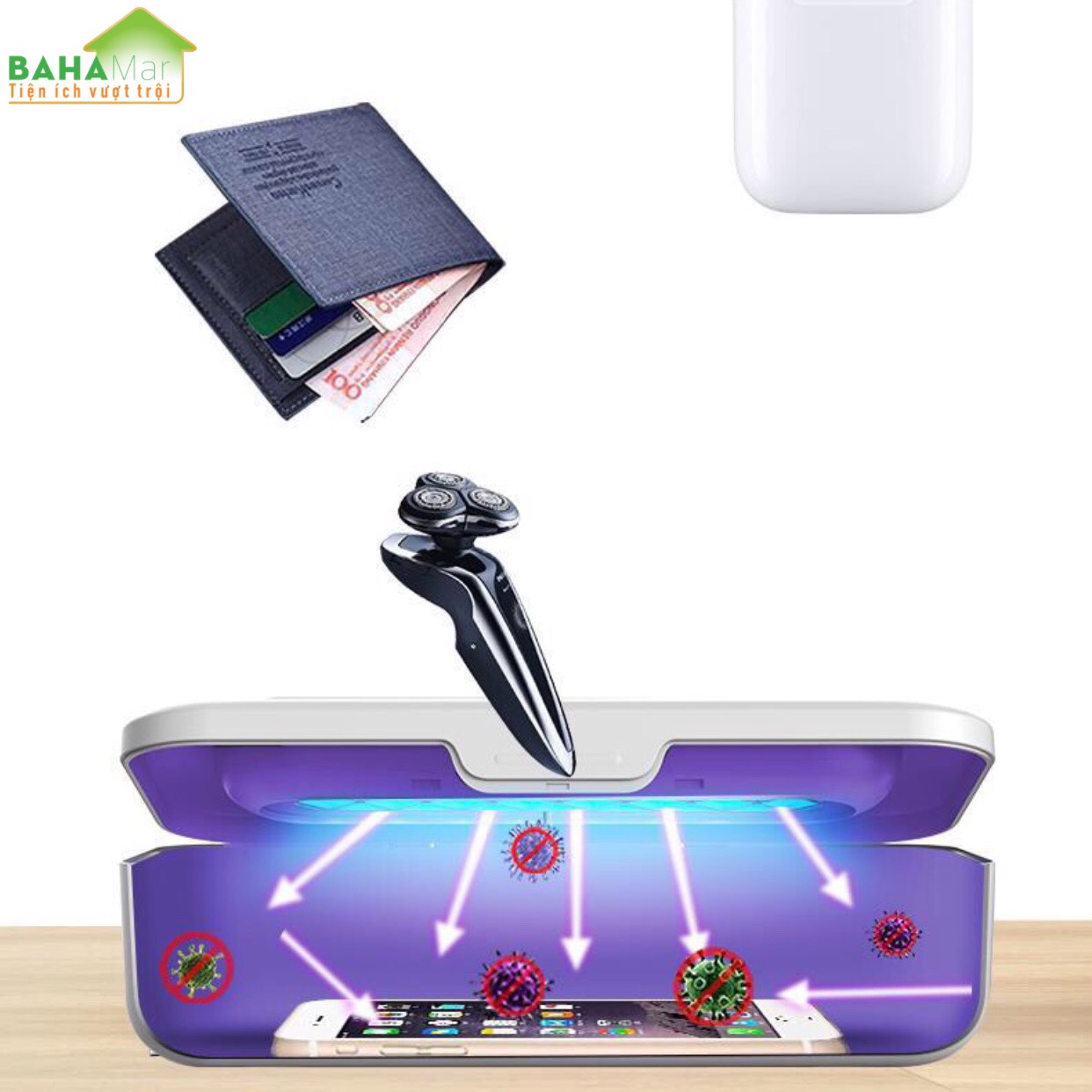 HỘP THANH LỌC KHỬ KHUẨN ĐỒ DÙNG, ĐỒ CHƠI, ĐỒ LÓT BẰNG ĐÈN OZONE VÀ TIA UV "BAHAMAR" có hai chức năng tinh lọc tia cực tím và ozone, thanh lọc khả năng mạnh hơn, cho bạn bảo vệ kép.