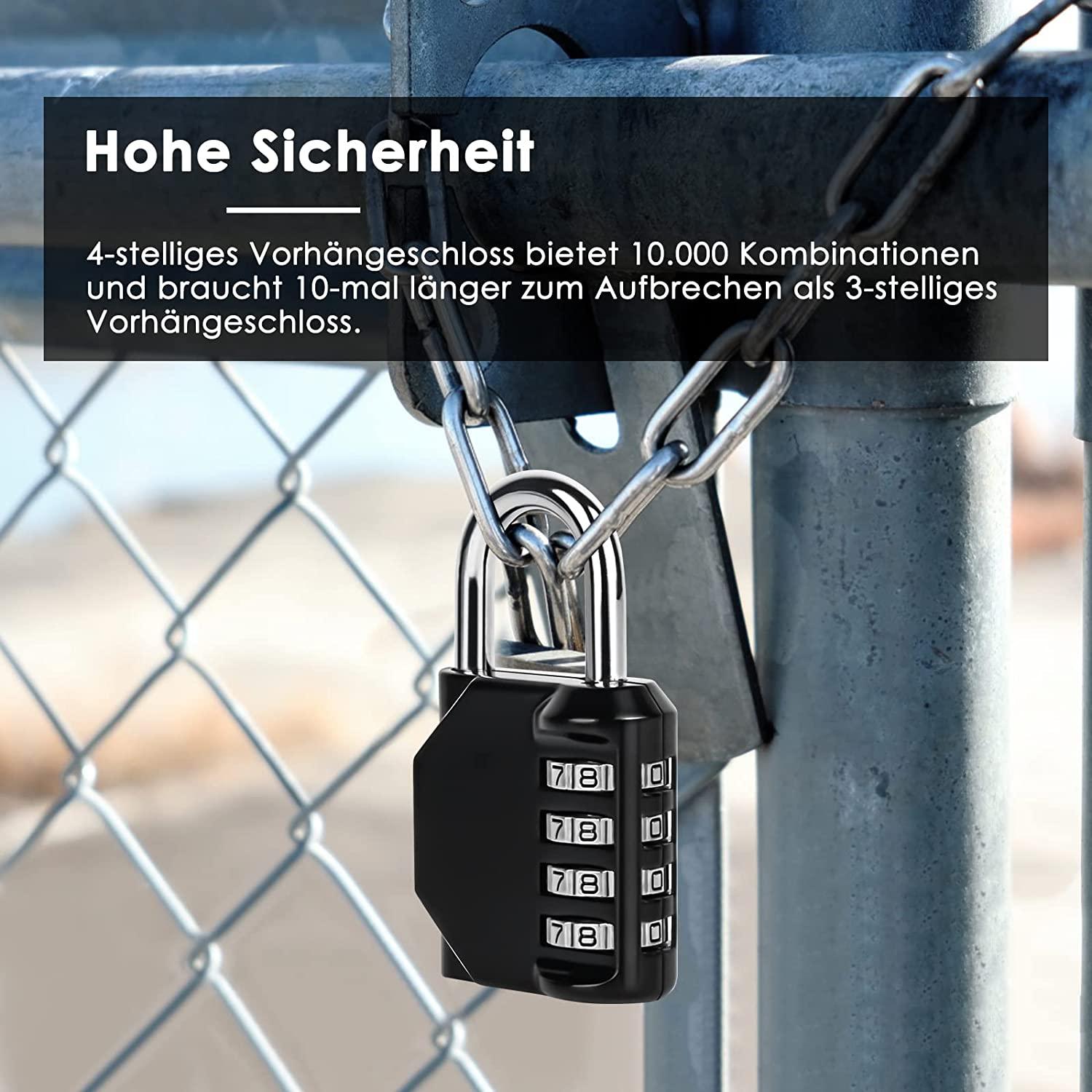 3 ổ khóa kết hợp 4 chữ số, khóa kết hợp thép mạ ổ khóa bảo mật không cần chìa khóa cho phòng tập thể dục, trường học, ngoài trời và tủ đựng đồ của nhân viên