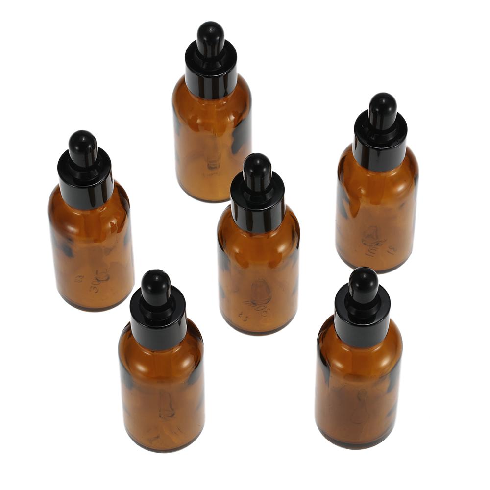 6 chai thủy tinh màu tawny có đầu bóp đựng tinh dầu 30ml,