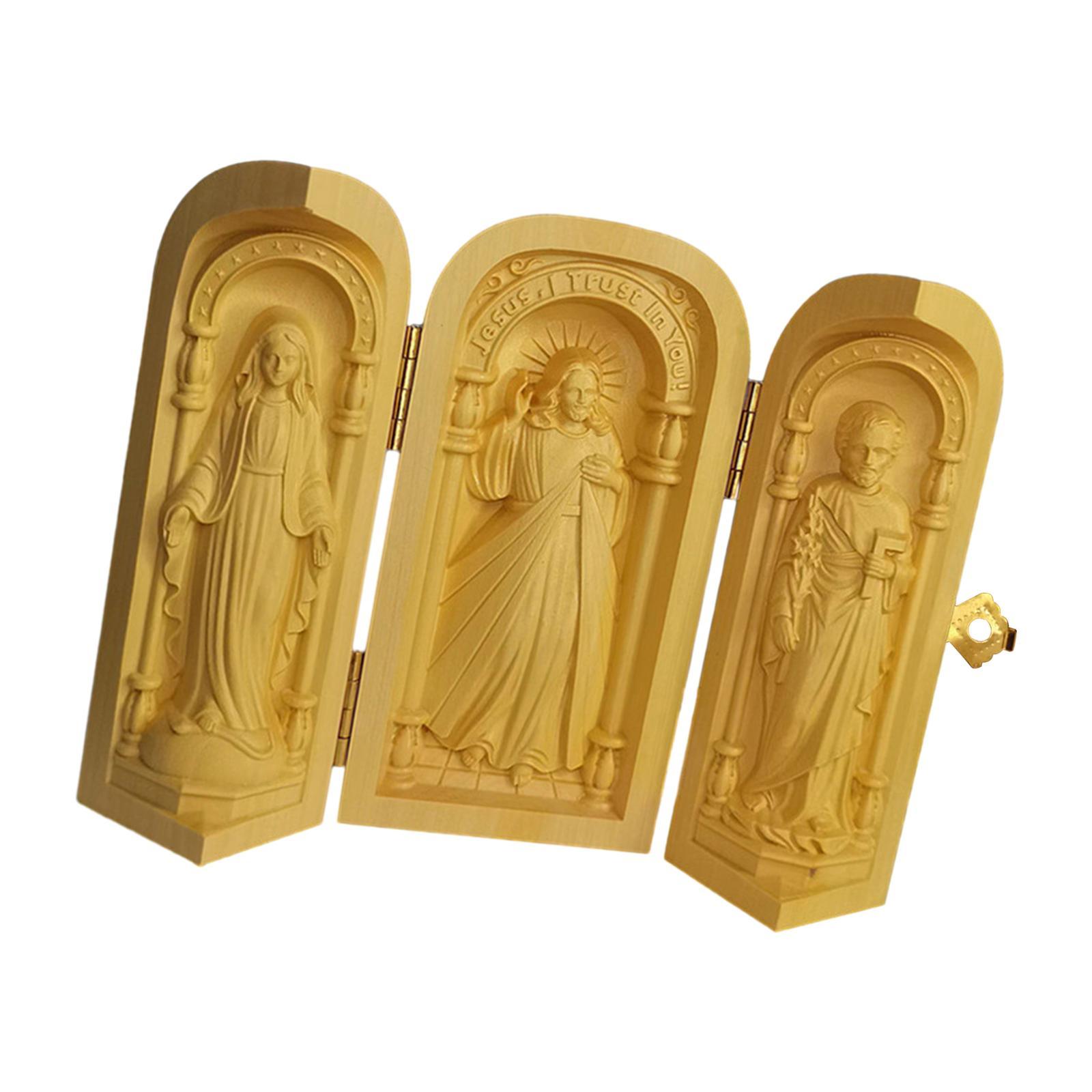 Wood Carving Ornaments Catholic Cardinal Sculpture for Home Desktop Office