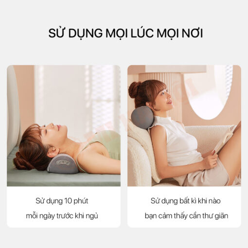 Gối massage cổ vai gáy Xiaomi Sothing Repor, bi massage 2 chiều kép, dung lượng pin 2900mAh, xung huyệt lưu thông khí huyết- Hàng chính hãng