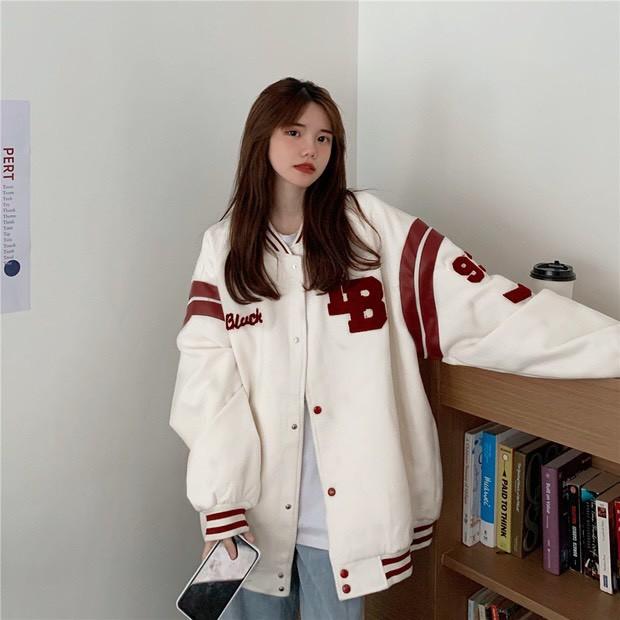 Hình ảnh Áo Khoác Nỉ Bomber Phối Màu Unisex Nam Nữ Form Rộng Ulzzang, áo khoác bomber thời trang thu đông nam nữ - áo bomber gió, nỉ gấu hàng 1 lớp form rộng, unisex, freesize