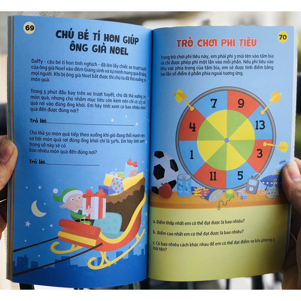 Sách 97 thử thách cùng con số và 100 thử thách tư duy logic phát triển tư duy iq cho bé - bộ 2 cuốn, in màu ( 6 - 13 tuổi )
